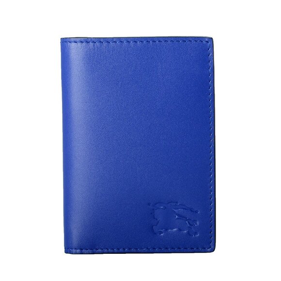 Burberry Royal Blue 100% Leather Credit Card Case Wallet - Picture 1 of 5